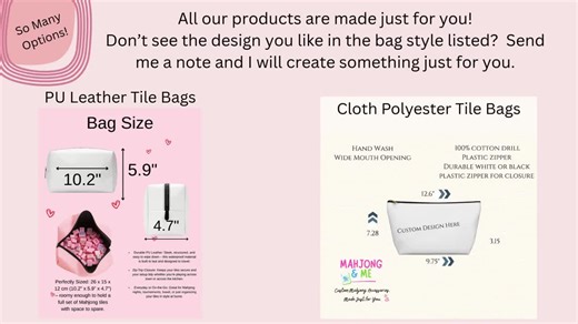 Floral Mahjong Tile Bag: Waterproof PU Leather Zip-top Storage - Etsy