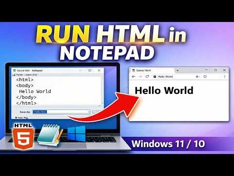 How to save html file in notepad | Save & Open HTML File Easily