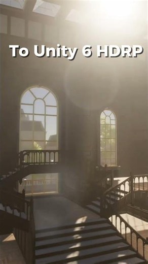 Unity 2022.3 URP to Unity 6 HDRP lighting comparison in a cozy interior scene.