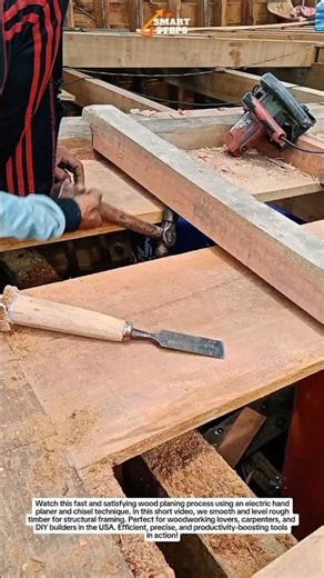 Fast Wood Planing Process with Electric Hand Planer | Satisfying Carpentry Shorts (USA)