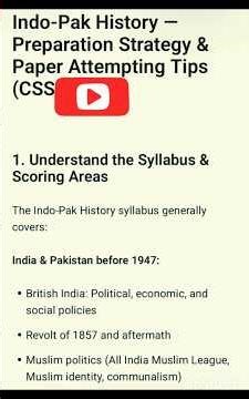 Indo Pak history CSS preparation strategy & tips for attempting paper for high marks#study with me