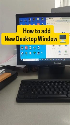 How to add new desktop window in computer 🖥️ #computer #techtips #tech #computereducation