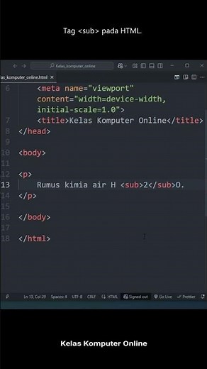 What Is the Sub Tag in HTML? Here's Its Function! #coding #website #programming