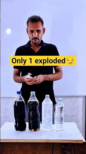 “Mentos + 4 liquids experiment!Salt water ❌Soda ⚠️Cola ⚠️Big reaction 💥#science #chemistry