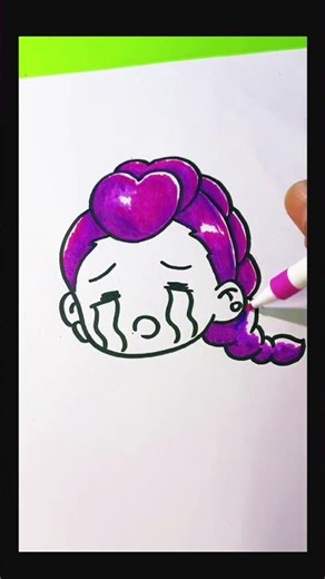 ⭐ “How to Draw Cute Crying Rumi from Demon Hunters (Easy Chibi!) 😭💜✨”#shorts