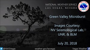 👀😱 Remember this EPIC microburst that occurred last year on July 20th in Green Valley?! Since today's topic for Monsoon Awareness Week is Downburst Winds, we thought we'd remind everyone how quickly downburst winds can ruin your day. #MAW2019 | US National Weather Service Las Vegas Nevada