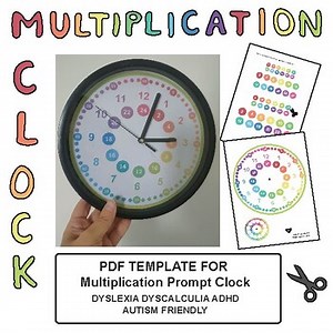 Times Tables Prompt Clock / Clockface template for struggling learners