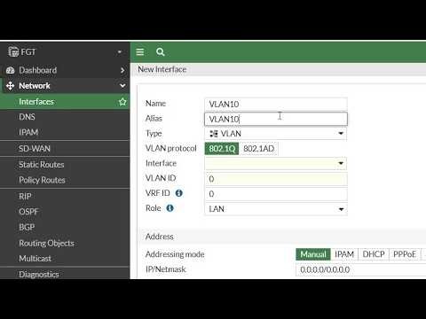 FortiGate VLAN (IP, DHCP, Internet)