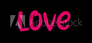 Animation of the word Love. Stylish beautiful bright letters of love in neon. Glowing animation of multi-colored text Love. Stock Video
