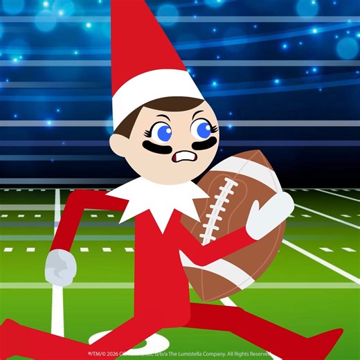 This Scout Elf is sprinting into the Big Game with hustle and North Pole spirit. ❄️🏈​ Are you watching the game? Let us know in the comments! | The Elf on the Shelf