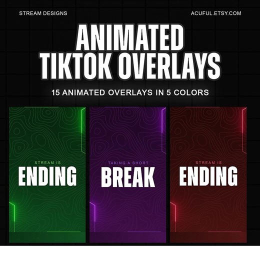 Animated Tiktok Overlay Stream Package | Twitch, Youtube, Kick & OBS | Custom HD Streaming Overlays Pack - Etsy