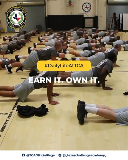 5.5K views · 70 reactions | It’s earned, every single day. #TexasChallengeAcademy #DayInTheLife #TCAJourney #YouthLeadership #StructuredSuccess #ChallengeYourself | Texas Challenge Academy | Facebook