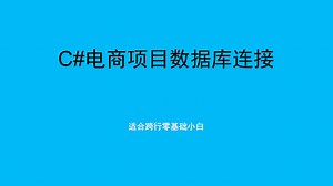 C#电商项目数据库连接