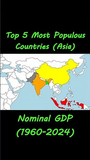Top 5 Most Populous Asian Countries by Nominal GDP per Capita (Linear) #datavisualization