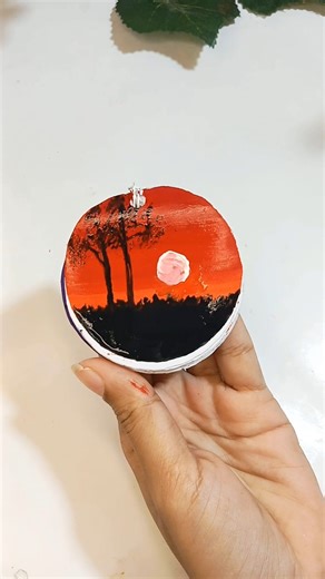 Mini sunset painting ideas #art #shorts #sunset #satisfying