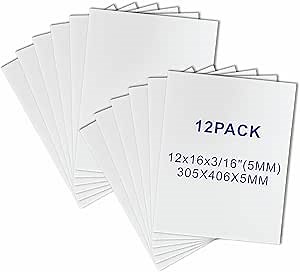 12 Pack Foam Core Board, ZJCEASER 12 x 16 White Poster Board, 3/16" Thickness Sign Board Craft Foam Sheet for Signboards, School Projects, University Displays, College Events, Arts & Crafts, Framing