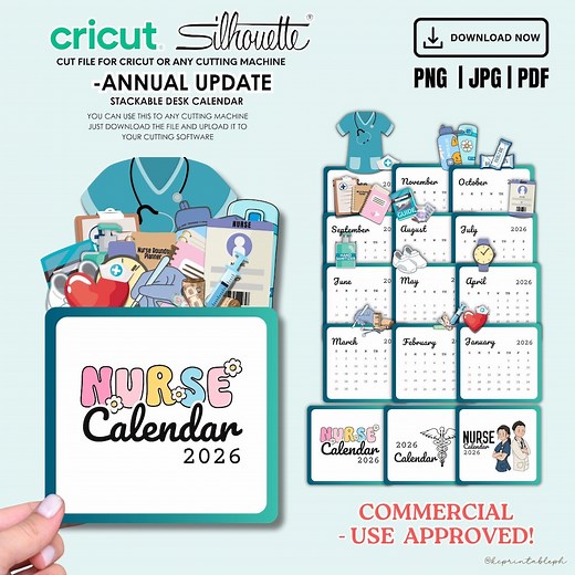 2027 Nurse Stackable Calendar Template | Printable DIY, Commercial Use (digital Download) - Etsy