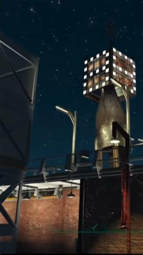 Completed Jumbotron at Night no mods 'Real Time Settlement Building'