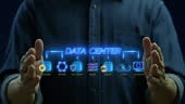 Data center concept for database, network, data security, server,...