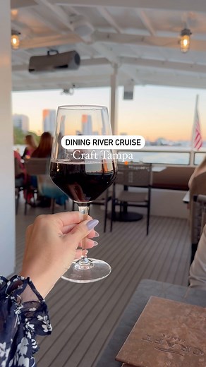Kelly | When In Tampa on Instagram: "Tampa’s newest culinary & cocktail river cruise 🚤 @craft_tampa offers 2-hour brunch, lunch & dinner cruises down the river! It’s perfect for special occasions! They still have Mother’s Day brunch and dinner reservations open 💕 I preferred the outdoor seating and didn’t think it was too windy or choppy. I loved going under all of the bridges and seeing the lights at night 🌃 I thought the entrée and dessert were delicious and perfectly portioned! The first c