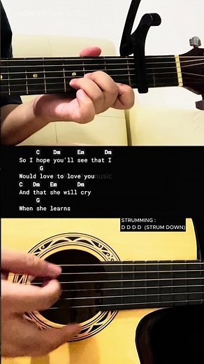 If I Fell - The Beatles | Easy Guitar Tutorial For Beginners #guitarlesson #shorts