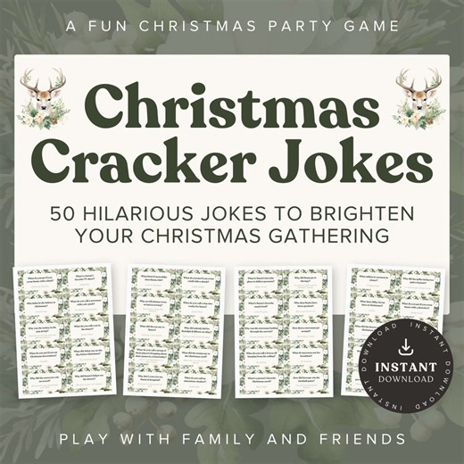 Christmas Cracker Jokes: 50 Printable Riddles (digital Download) - Etsy