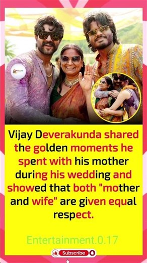 Vijay Deverakonda’s Wedding Moments ❤️ Mother & Wife Get Equal Love 👑 #anchormanjusha #charmie