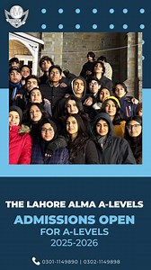 A-Level Admissions Open 2025-2026 Register Now at: https://lahorealma.net/register/#alevel After your registration form has been submitted, a member of the A-Level Team will contact you within 2 working days. If you have any queries regarding A-Level our contact details are as follows: A-Level Team Ph#: 0301-1149890 0302-1149898 E mail: info@lahorealma.net Website: www.lahorealma.net 48 C, Phase 1, DHA Lahore #TheLahoreAlma | THE LAHORE ALMA | Facebook