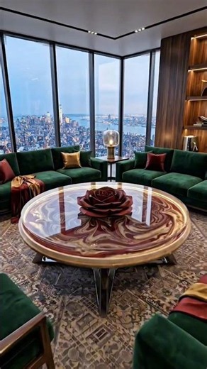 Luxury Crimson Marbled Resin Coffee Table! 🍷