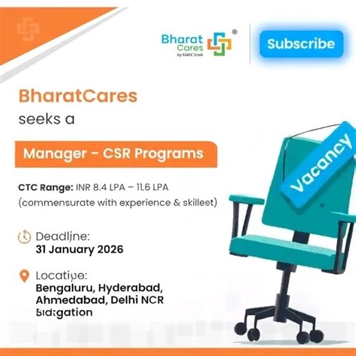 BharatCares Hiring Manager – CSR Programs | CSR Jobs 2026 | Apply Now