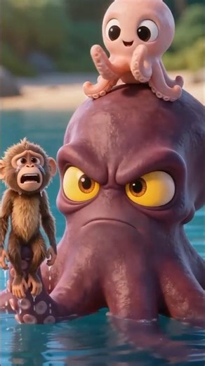 Tiny Octopus, Big Grumpy Friend, and a Crying Monkey! 🐙🐒