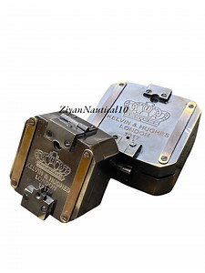 Antique Brass Nautical Compass Set: Kelvin & Hughes Maritime Decor - Etsy