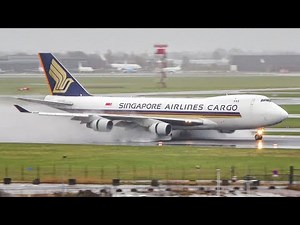 (4K) Singapore Airlines cargo 747 Beautiful landings & take-offs at Amsterdam airport Schiphol!