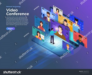 Illustrations Flat Design Concept Video Conference Stock Vector (Royalty Free) 1686499573 | Shutterstock