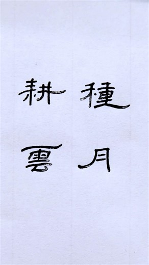硬笔隶书：种月耕云，硬笔书法 | 書道 | 서예 | 붓글씨 | 書法 | Chinese calligraphy | 书法 | 隶书 | 曹全碑 #calligraphy