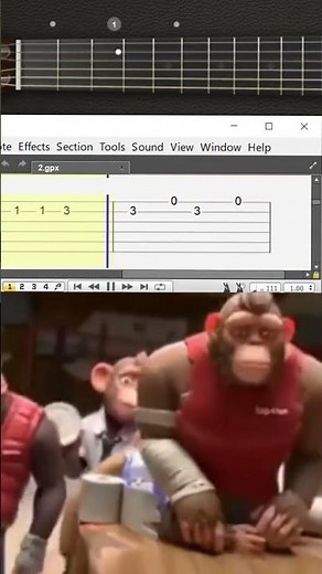 MONKEYS SINGING CHINESE MEME (Easy Guitar Tabs Tutorial)