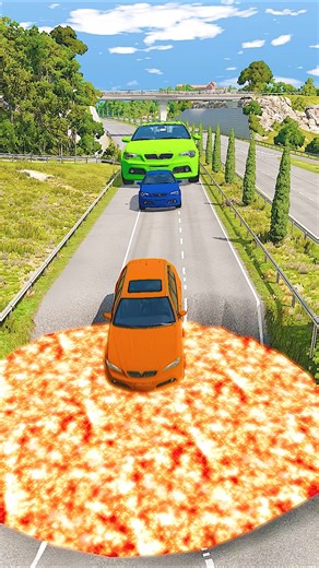 7 Small Cars to Big Cars vs Lava Pothole – BeamNG Drive Ultimate Crash Challenge