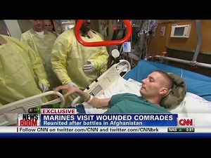 Marines visit wounded buddies