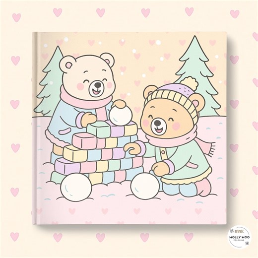 Winter Bear Friends Coloring Pages #5: Molly Moo Coloring (digital Download) - Etsy UK