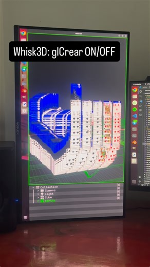 Dante D. Leoncini on Instagram: "Whisk3D pre-alpha 25-11-20. Se puede activar y desactivar la limpieza de pantalla (glClear). Esto es normal en video juegos para aumentar el rendimiento. Si ya sabes que todos los pixeles van a ser sobre escritos por el cielo o el fondo… para que limpiar la pantalla?. Pero también puede servir para efectos como los que ven en pantalla. El mítico efecto del solitario de Windows. Esta opción es para aumentar el rendimiento de Whisk… pero también para que los usuari