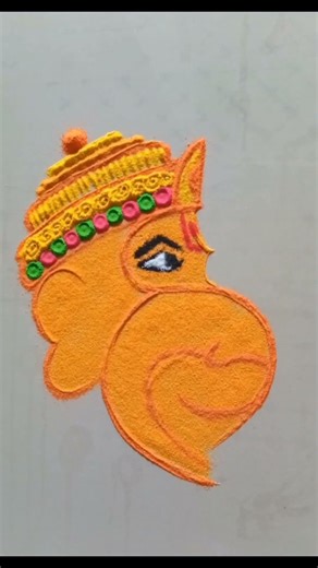 हनुमानजी रंगोली डिझाईन | Hanuman Jayanti Special Easy Rangoli for Home #short