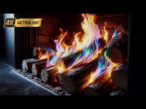 🔥 Cozy RAINBOW Fireplace 4K ULTRA HD - The Most Relaxing Fireplace Video Ever!