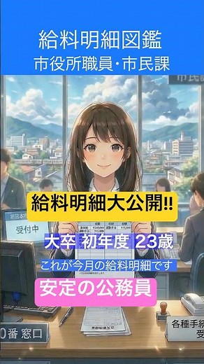女性の【給料明細図鑑】市役所職員編 #給料 #公務員 #高卒採用
