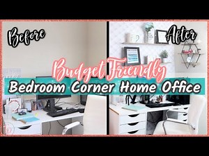 Renter Friendly SMALL SPACE HOME OFFICE Makeover On A Budget In My Bedroom l Home Office Tour 2020