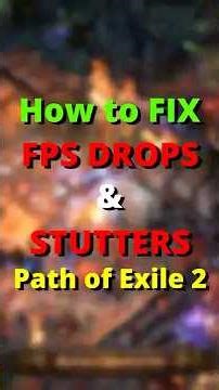 How to Fix FPS Drops & Stutters in Path of Exile 2 #shorts