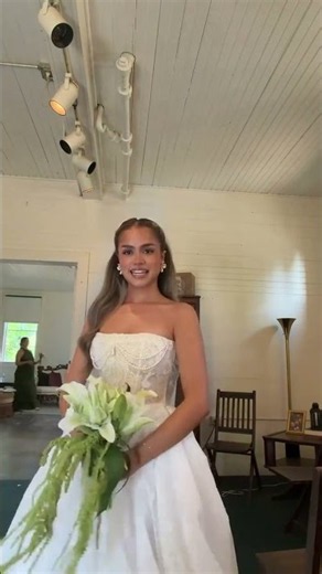 The happiest kind of glow with lily 🤍 in our Monica gown #weddinggown #whitedresses #bride #dressup