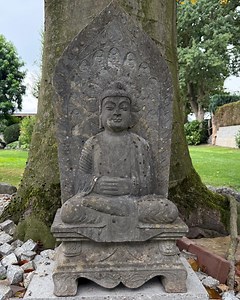 Large Old Stone Buddha Statue With Aureole – China, 20th Century - Etsy