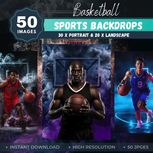 Basketball Photography Backdrops: Smoke Effect Digital Backgrounds (50 JPEG Images) - Etsy