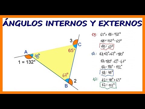 How to find the internal and external angles of a triangle