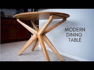 DIY Mid-Century Modern Dining Table from Hickory and White Oak!